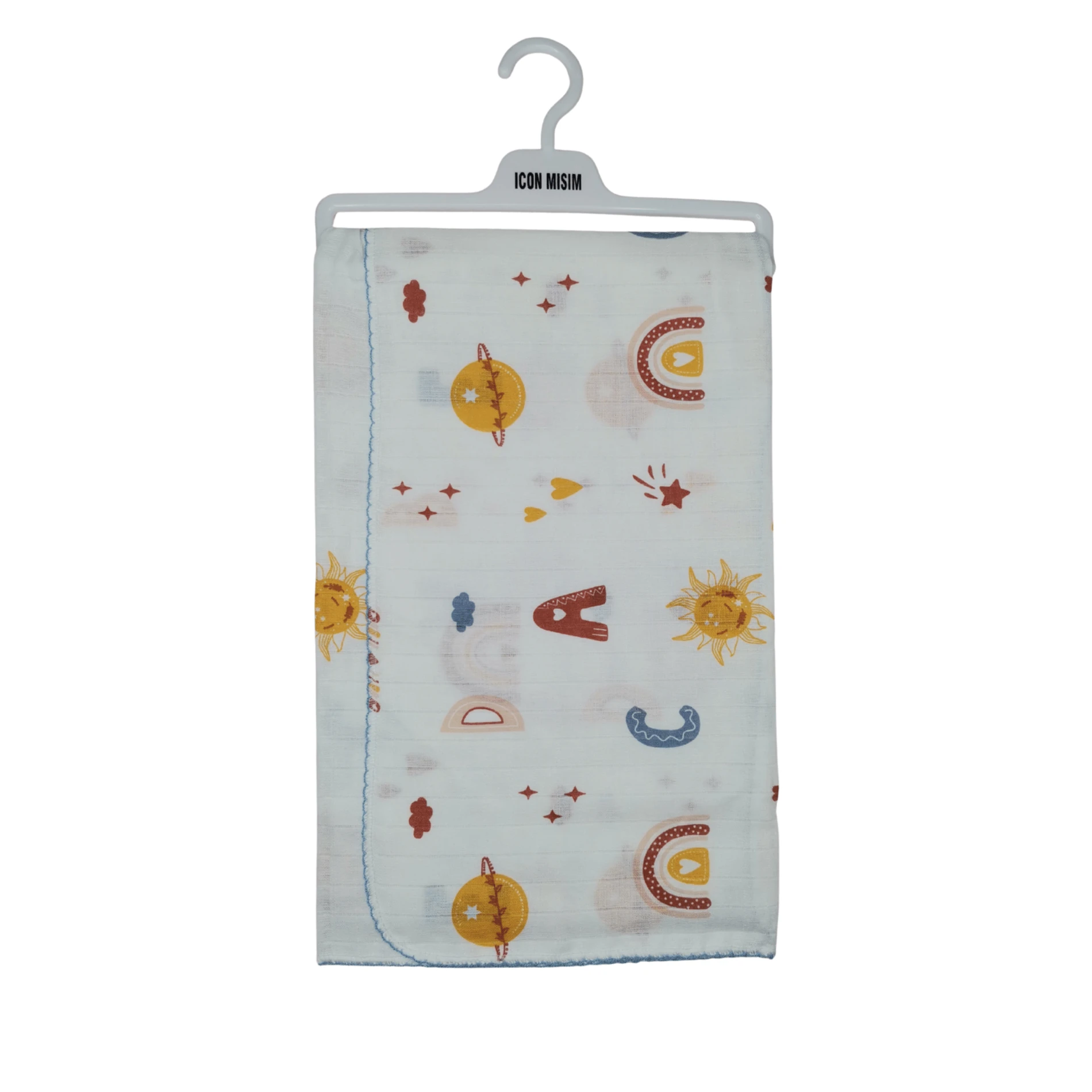 Soyut Desenli %100 Pamuk Müslin Unisex Bebek Battaniyesi (80×90 cm)