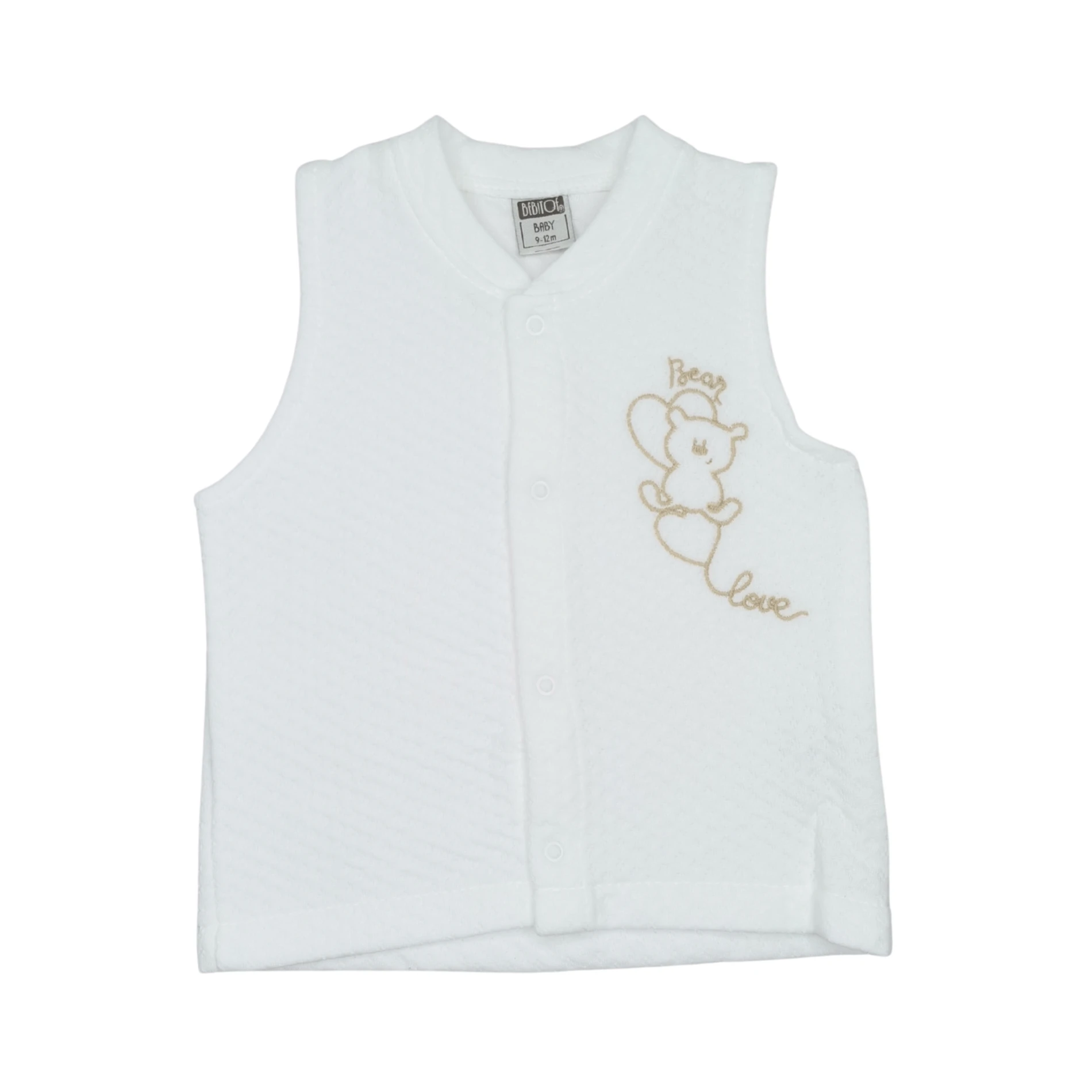 Sevimli Kalpli Ayı Nakışlı Unisex Bebek Yelek