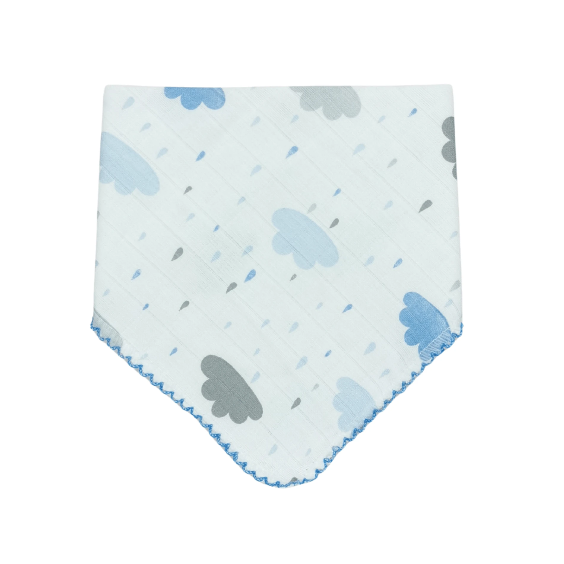 Unisex Müslin Fular Önlük – Bulut Desenli