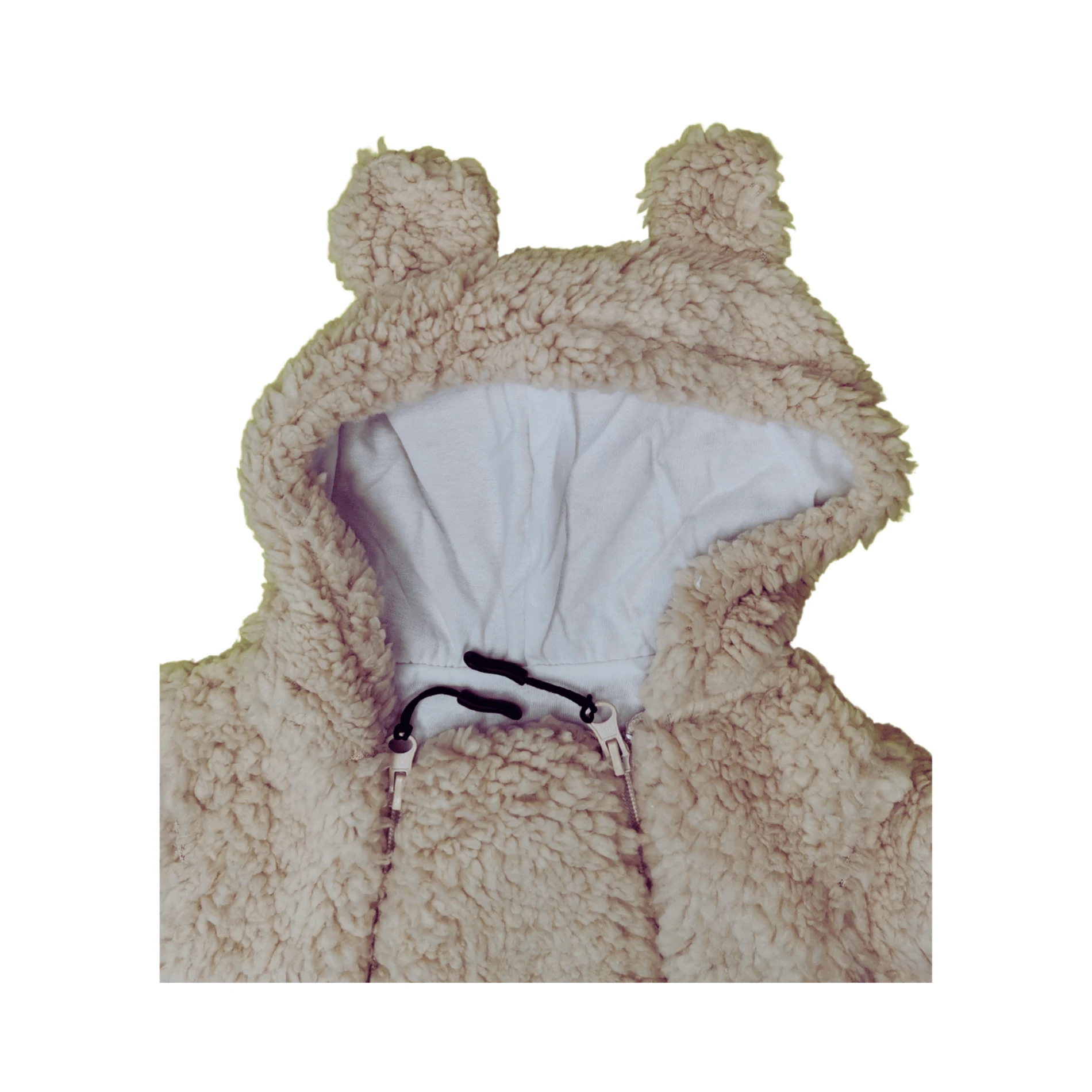 İki Fermuar Detaylı Welsfot Peluş Bebek Tulum – Bej