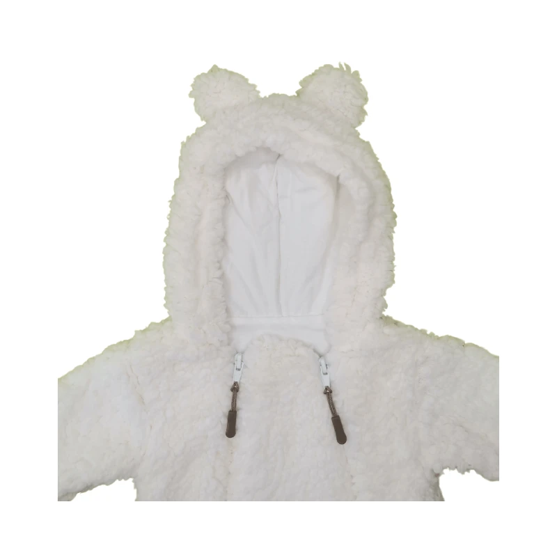 İki Fermuar Detaylı Welsfot Peluş Bebek Tulum – Bej