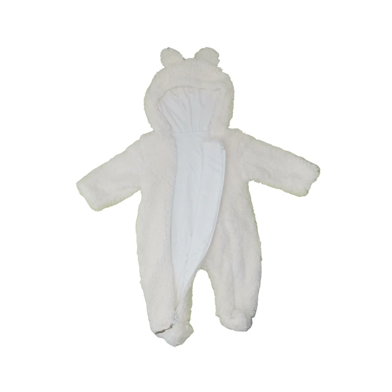 İki Fermuar Detaylı Welsfot Peluş Bebek Tulum – Bej