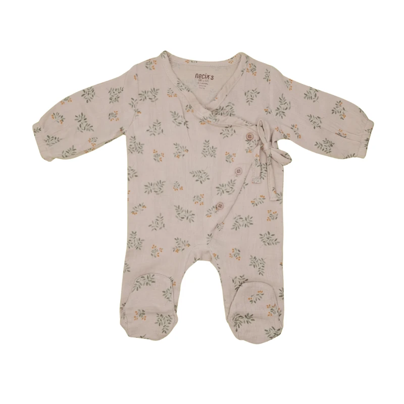 Gold Flow %100 Pamuk Yandan Bağlamalı Kız Bebek Tulum