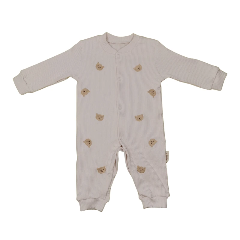 Minik Ayı Nakışlı Unisex Bebek Tulum