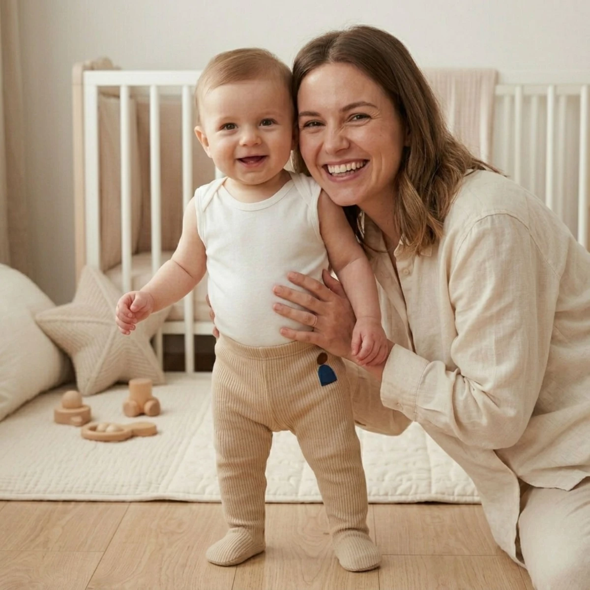 Erkek Bebek %95 Pamuk %5 Likra Düz Patikli Alt