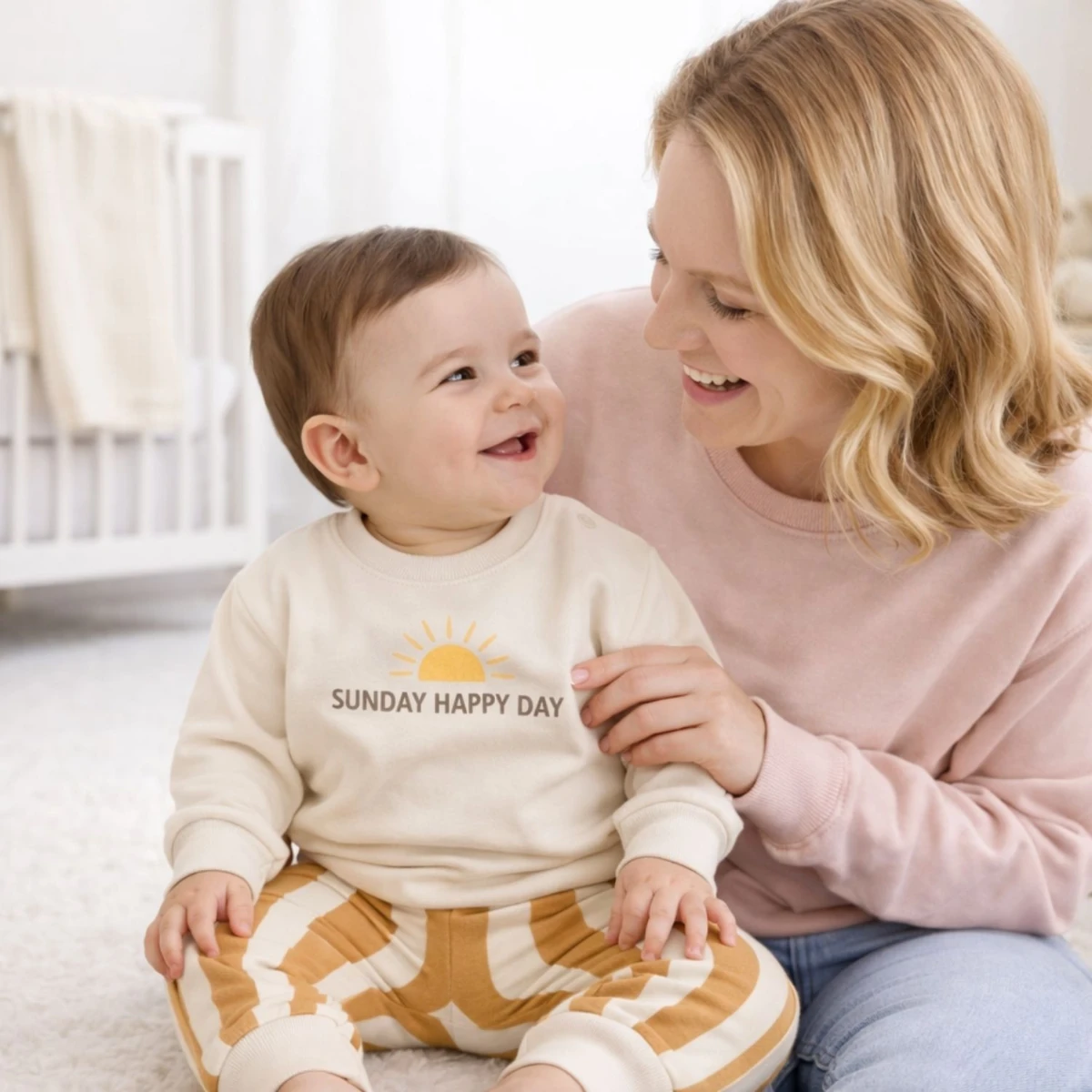 Sun Day Baskılı %100 Pamuk Erkek Bebek 2’li Takım