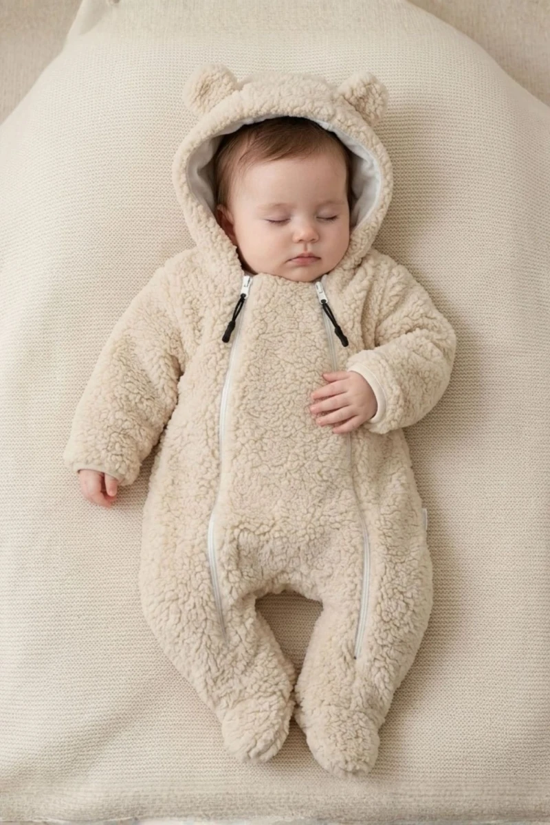 Welfsoft Peluş Bebek Tulumu-Bej