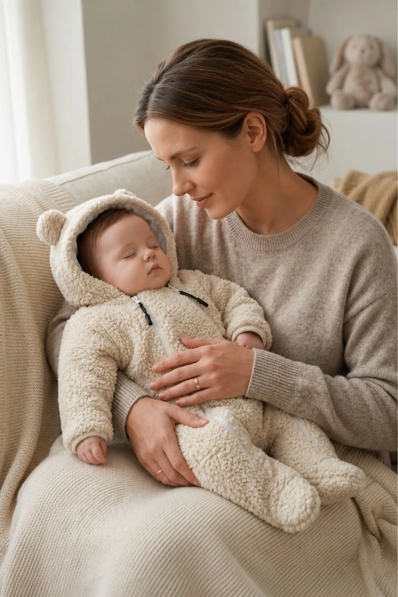 Welfsoft Peluş Bebek Tulumu-Bej