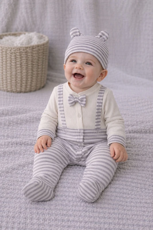 Papyonlu Erkek Bebek Tulumu