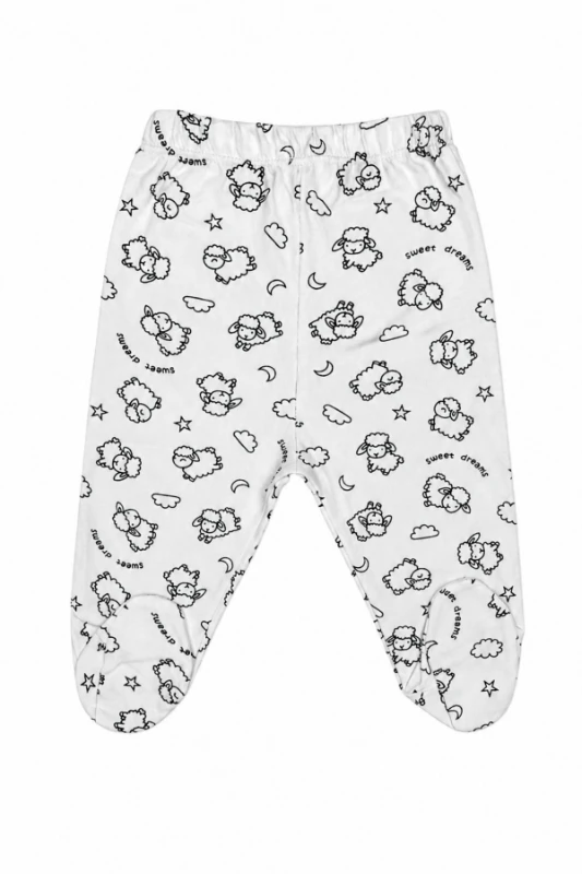 Kuzulu Desenli Patikli Unisex Bebek Tek Alt